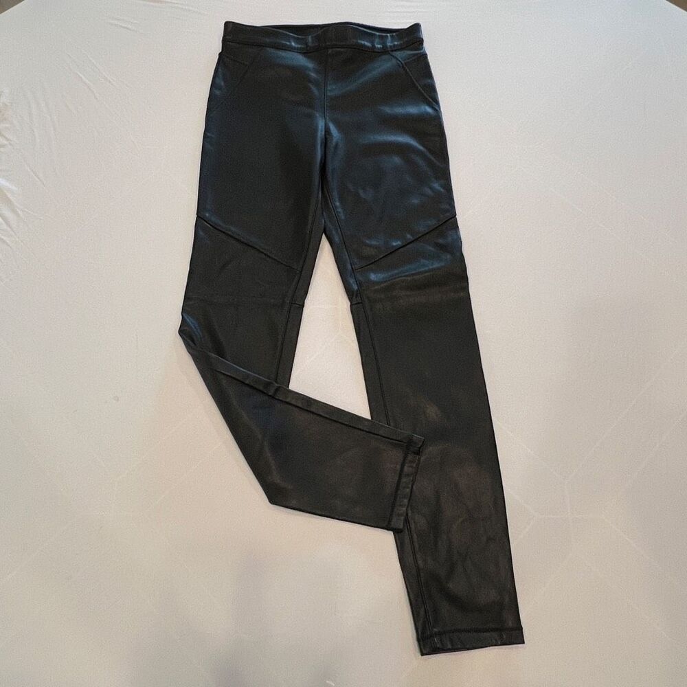 Free People Women's Faux Leather Coated Skinny Jegging Pants Black Size 26